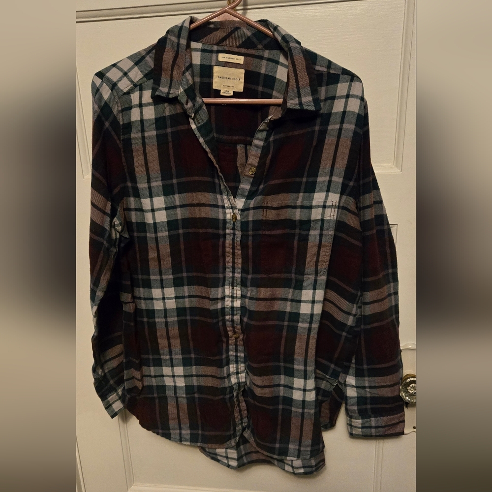 Plaid Button-Up Shirt